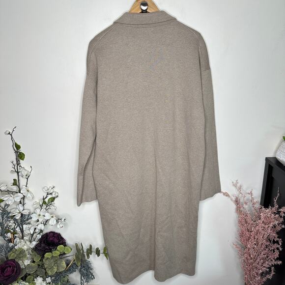 J. CREW Ella Open Front Long Sweater Blazer Heather Birch Tan Sz L {144} - Picture 4 of 7